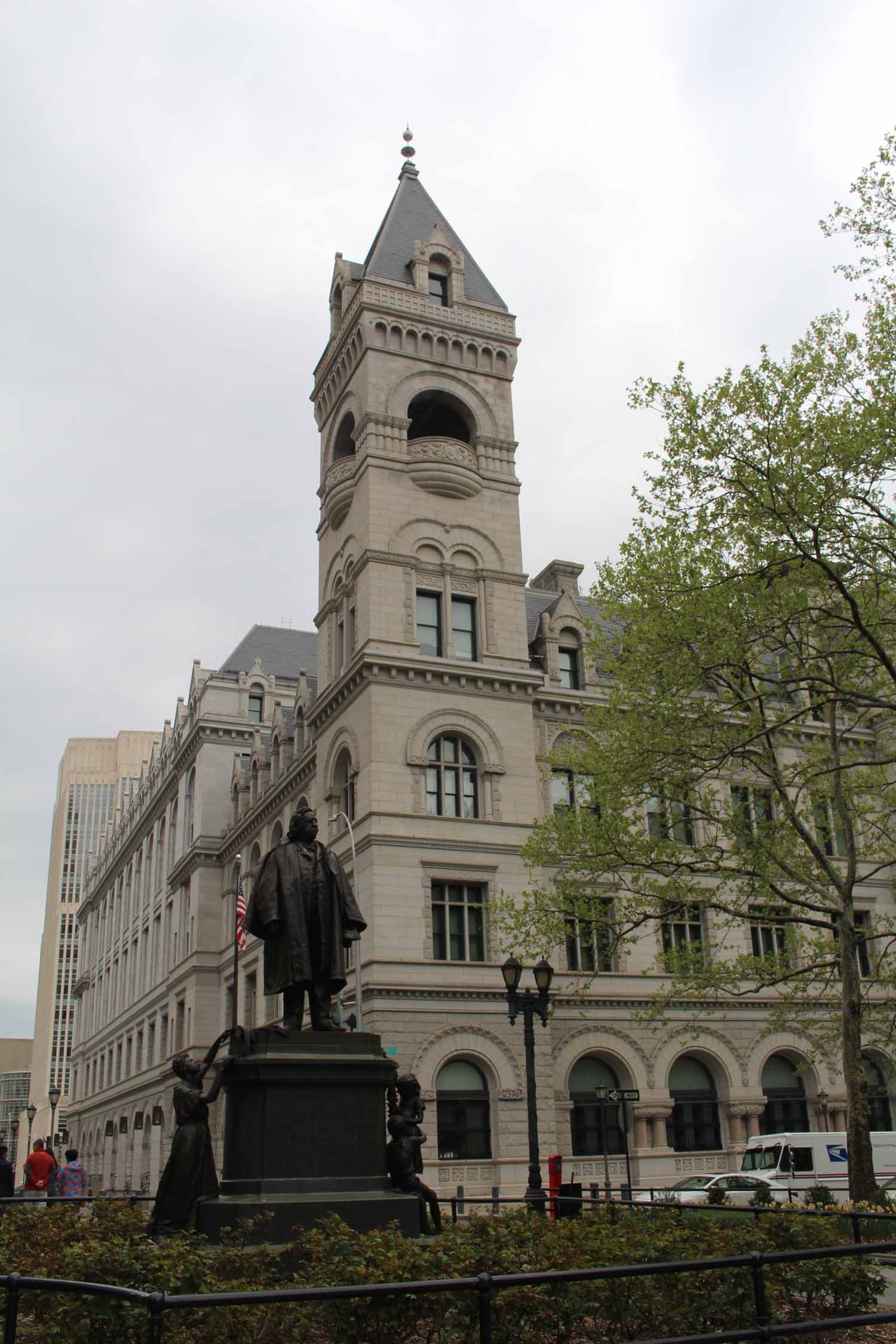 New York, Brooklyn, la statue de Henry Ward Beecher