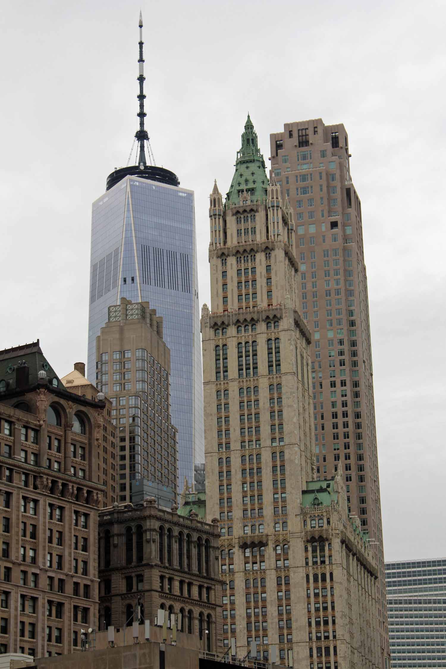 New York, Manhattan, tours Woolworth et One World Trade Center