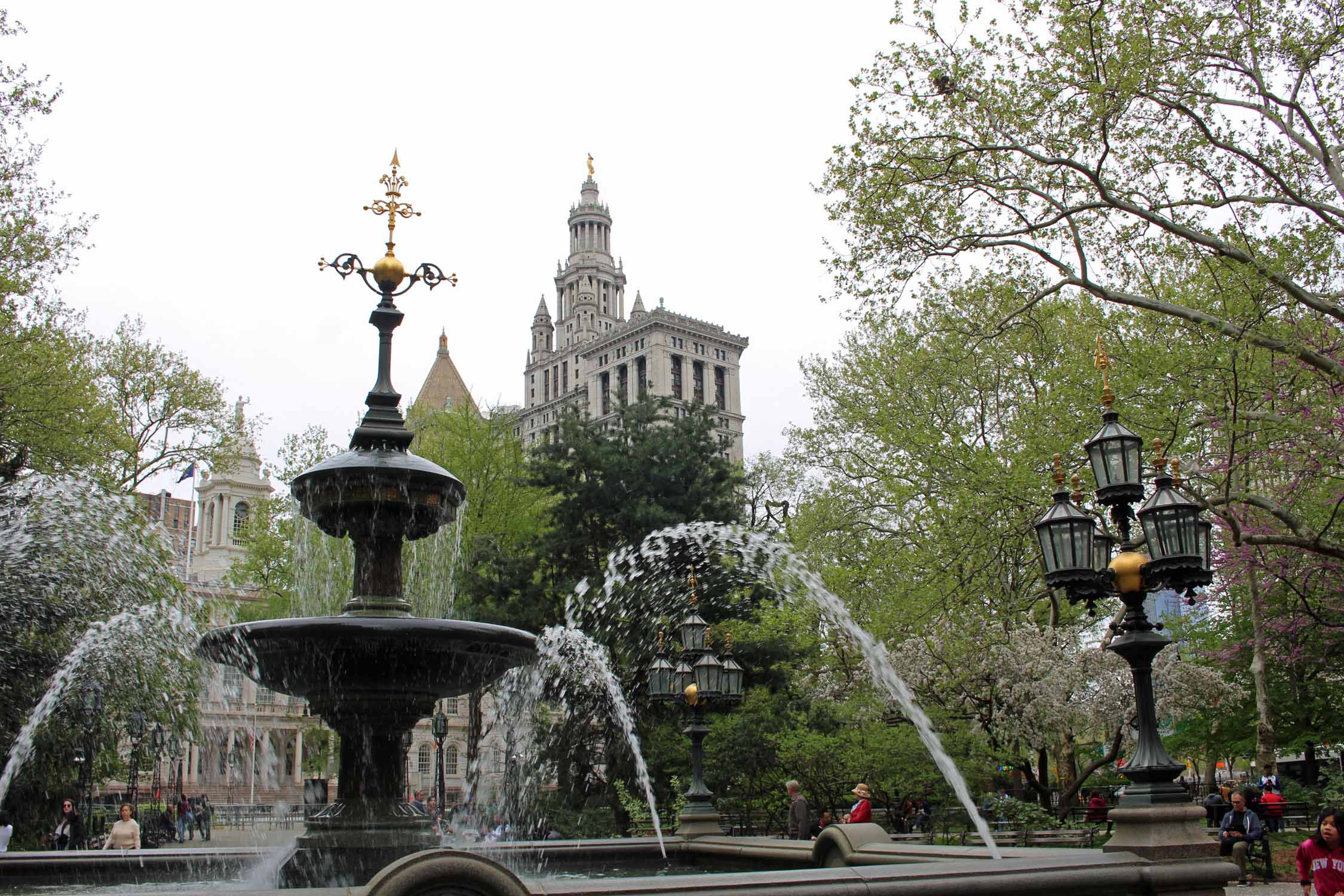 New York, Manhattan, parc de l'hôtel de ville