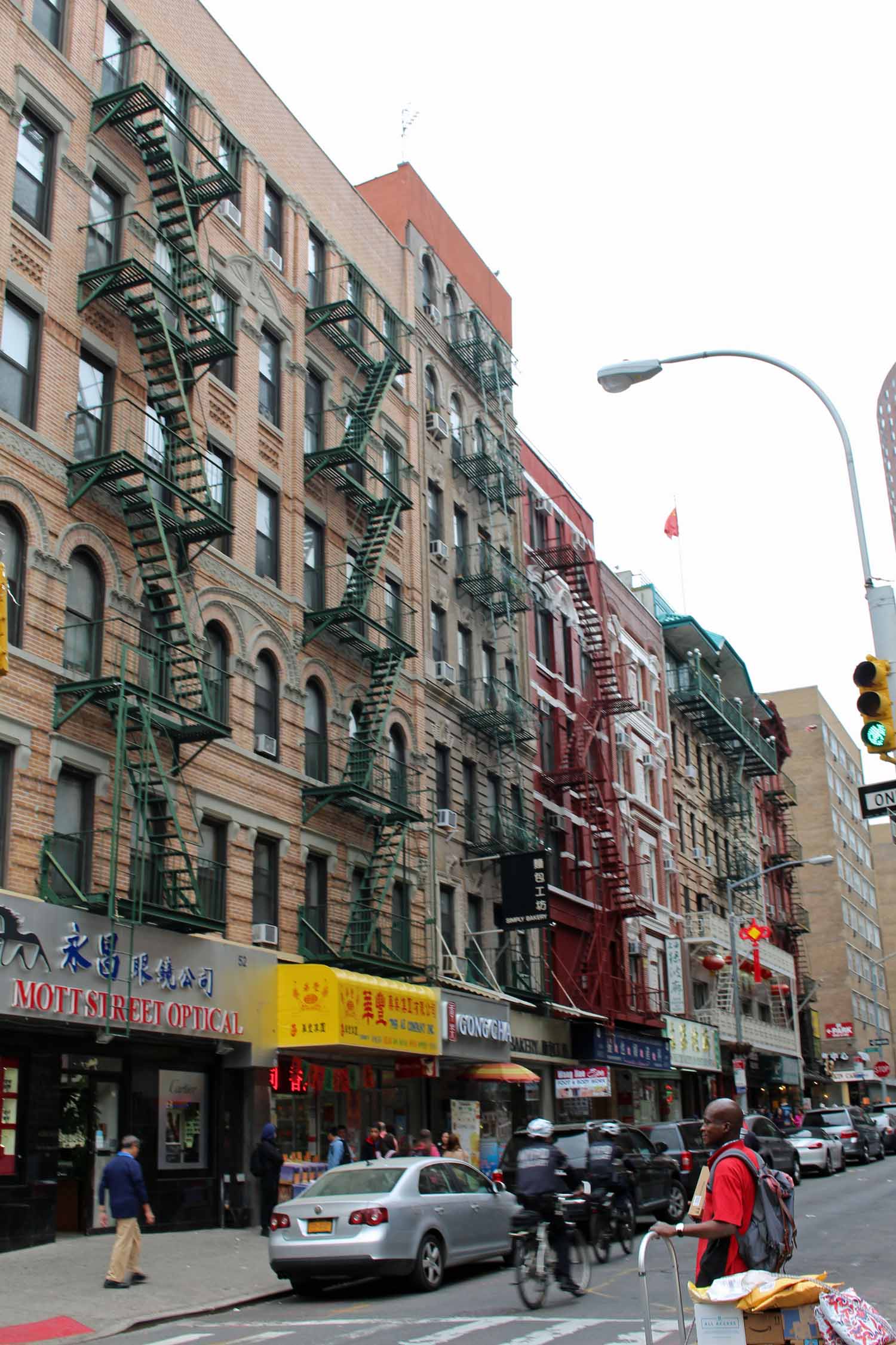 New York, Manhattan, quartier chinois, maisons typiques