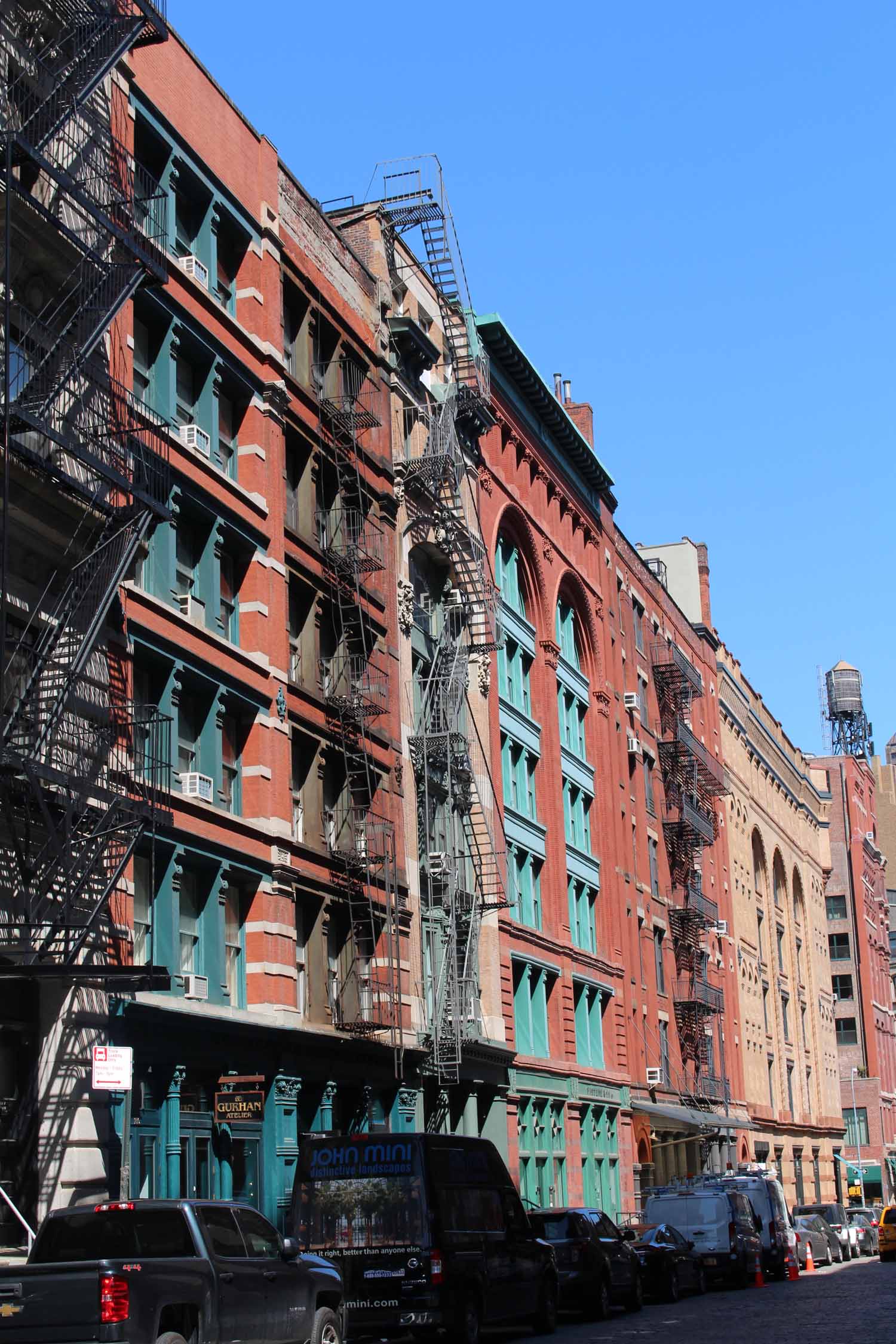 New York, Manhattan, Tribeca, bâtiments colorés