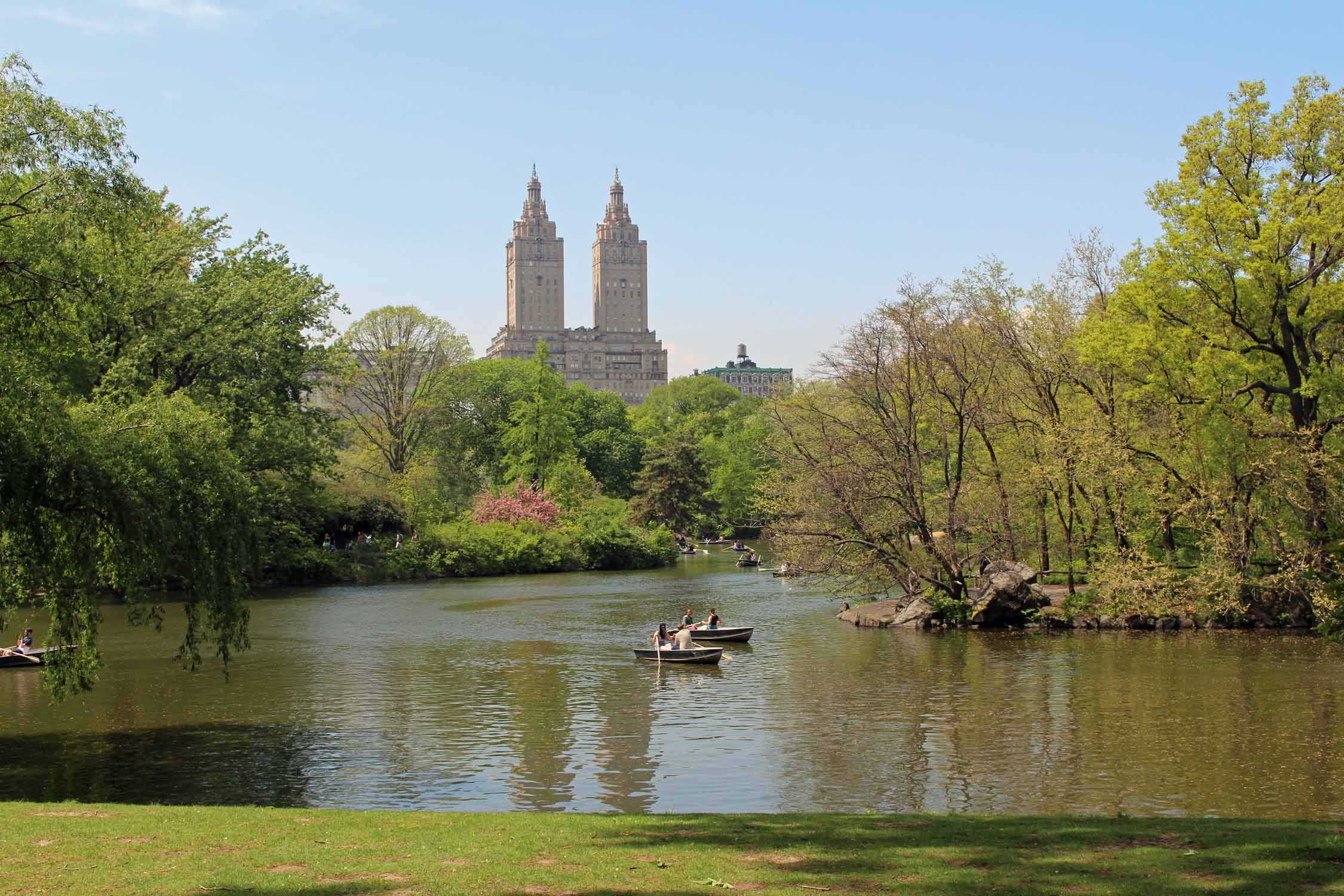 New York, Manhattan, Central Park, lac, paysage