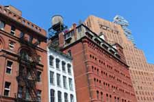 New York, Manhattan, quartier Tribeca, b&acirc;timents typiques