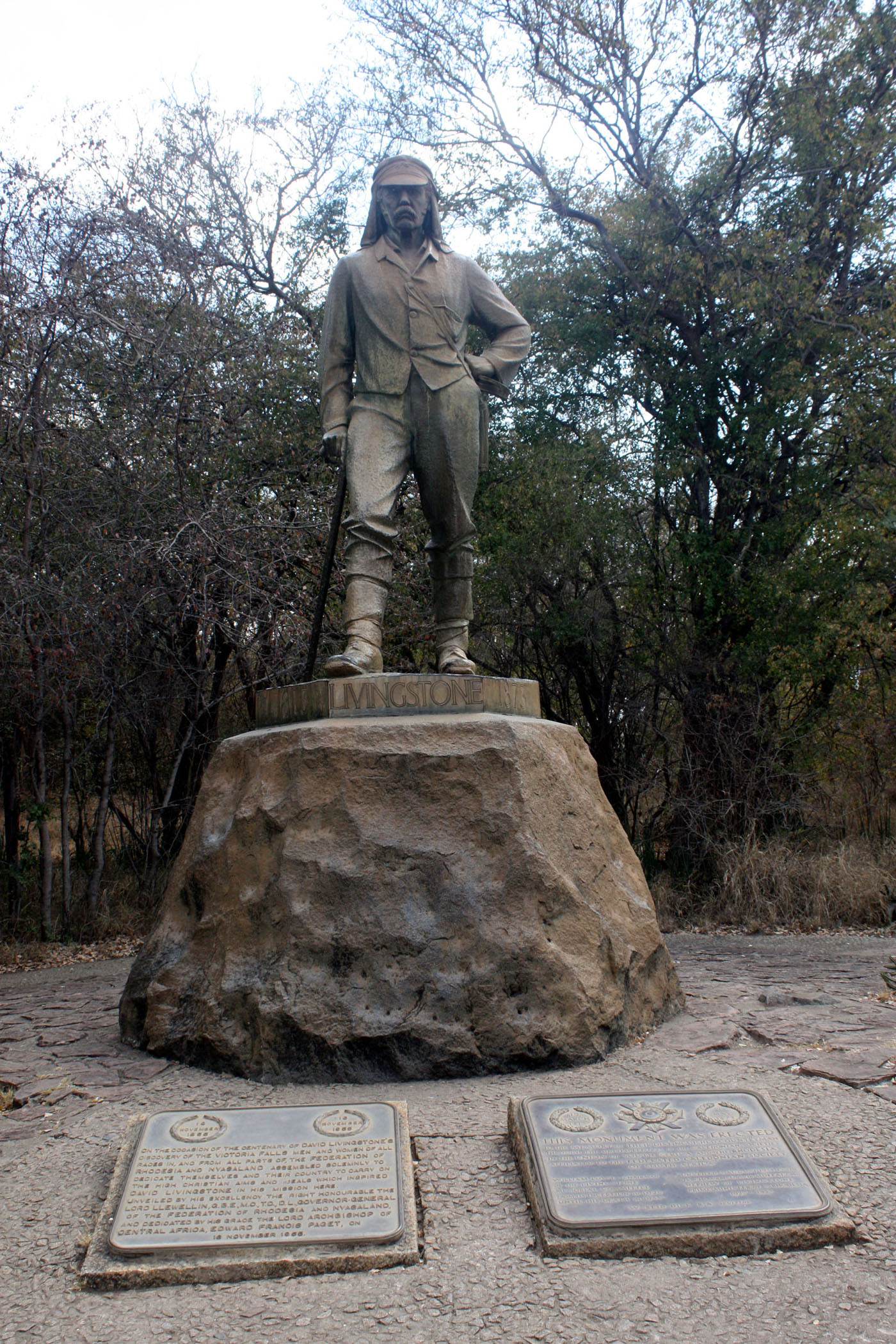 Chutes Victoria, statue de Livingstone