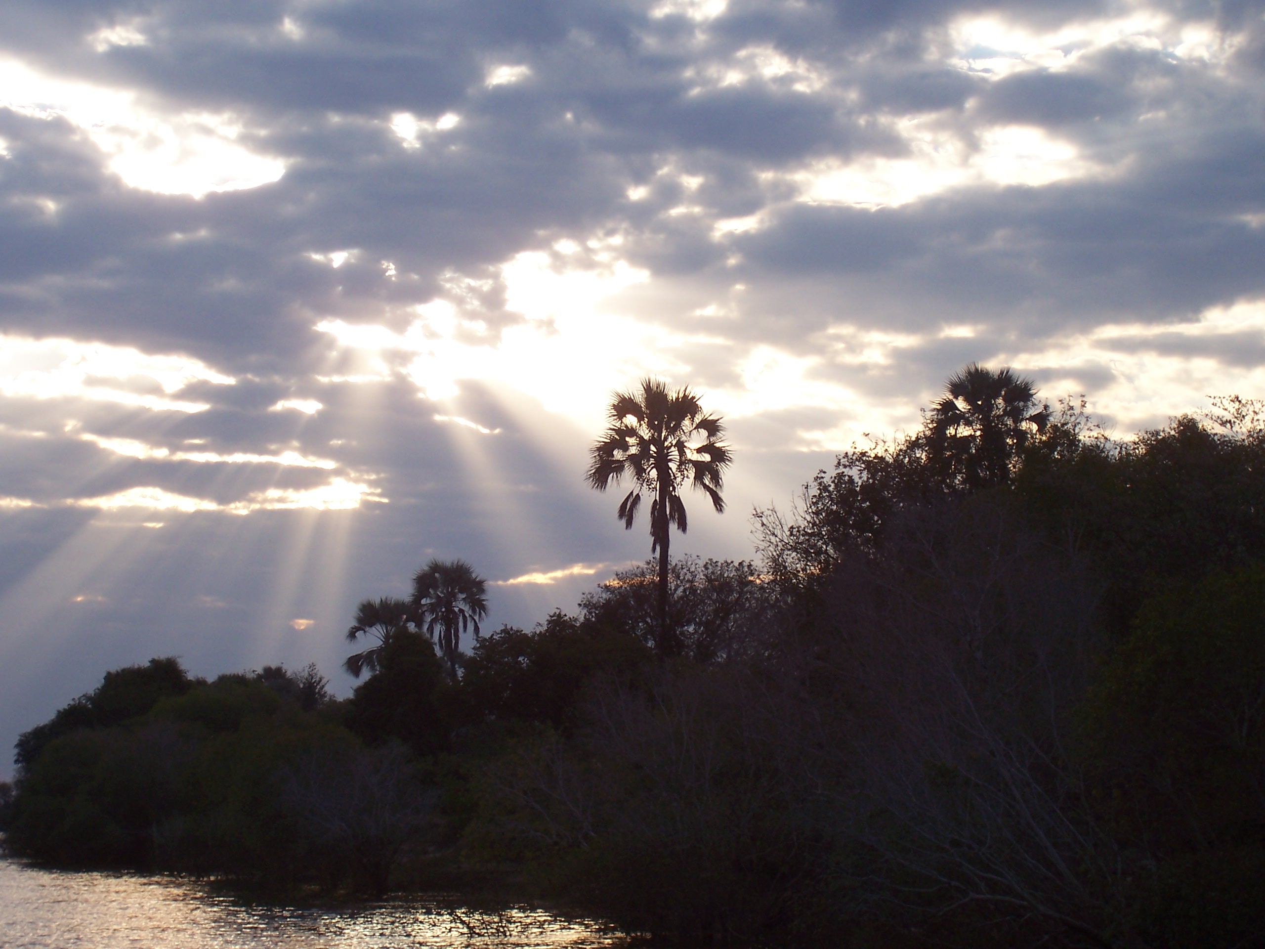 Fleuve Zambèze, crépuscule